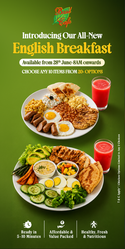 Basil Cafe English Breakfast standee